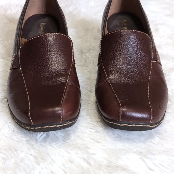Bjorndal Genuine Leather Brown Wedge Loafers Size 10 - Picture 8 of 13